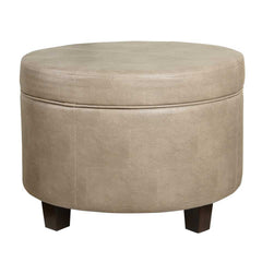 Faux Leather Upholstered Wooden Ottoman With Lift Off Lid Storage, Brown By Benzara