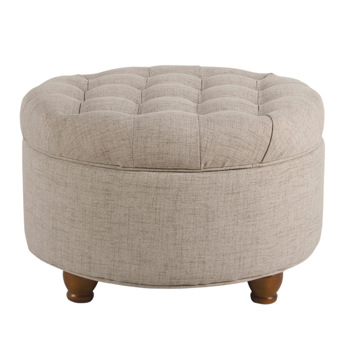 Fabric Upholstered Wooden Ottoman With Tufted Lift Off Lid Storage, Beige By Benzara | Ottomans |  Modishstore 