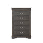 Traditional Style Five Drawer Wooden Chest With Bracket Base, Dark Gray By Benzara | Cabinets | Modishstore - 2