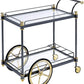 Metal Framed Serving Cart With Glass Shelves And Side Handle, Black And Gold By Benzara | TV Tray Tables |  Modishstore 