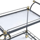 Metal Framed Serving Cart With Glass Shelves And Side Handle, Black And Gold By Benzara | TV Tray Tables |  Modishstore  - 4