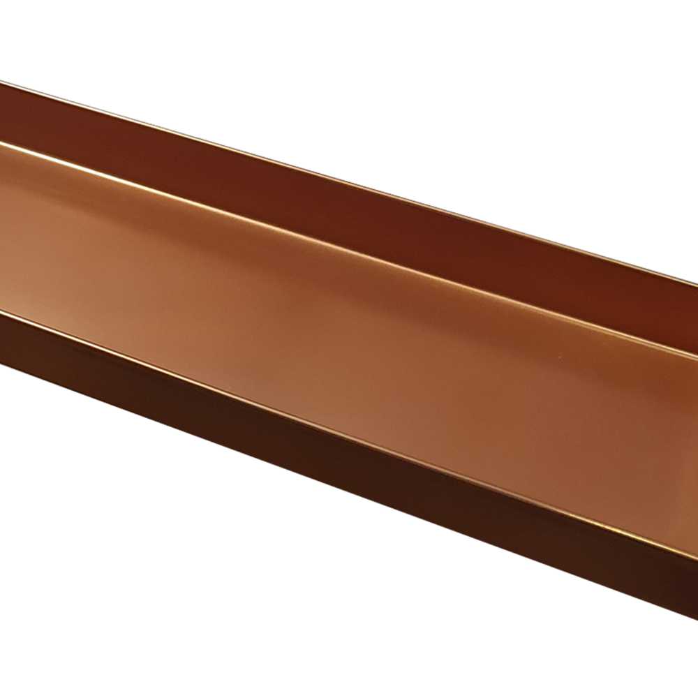 29 Inch Rectangular Metal Window Sill Plant Tray With Trim Edges, Large, Copper By Benzara | Planters, Troughs & Cachepots |  Modishstore  - 5