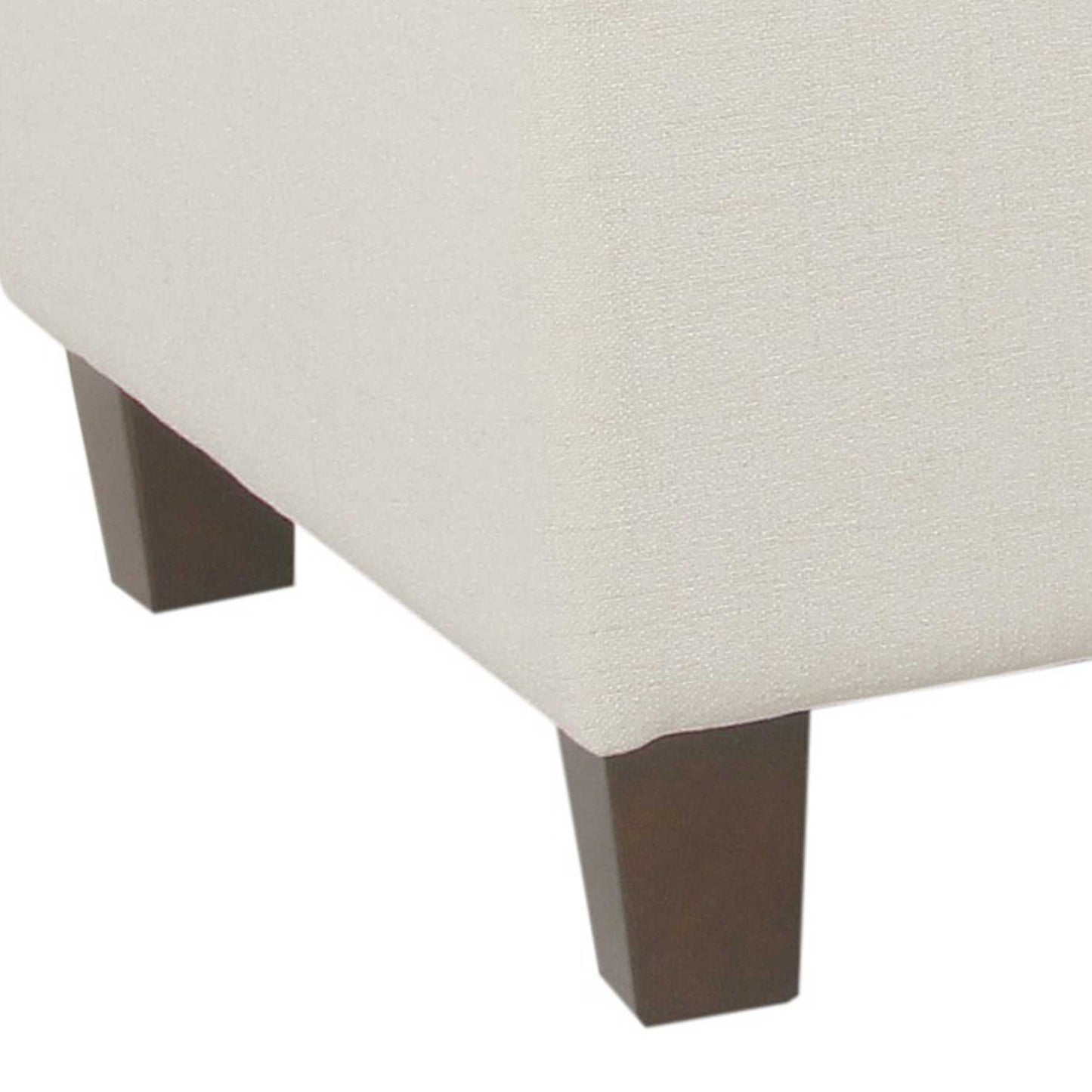 Fabric Upholstered Button Tufted Wooden Bench With Hinged Storage, White And Brown By Benzara | Benches |  Modishstore  - 3