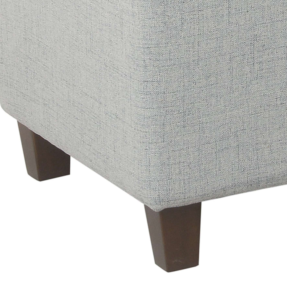 Fabric Upholstered Button Tufted Wooden Bench With Hinged Storage, Light Gray And Brown By Benzara | Benches |  Modishstore  - 3