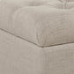 Fabric Upholstered Button Tufted Wooden Bench With Hinged Storage, Beige And Brown By Benzara | Benches |  Modishstore  - 2