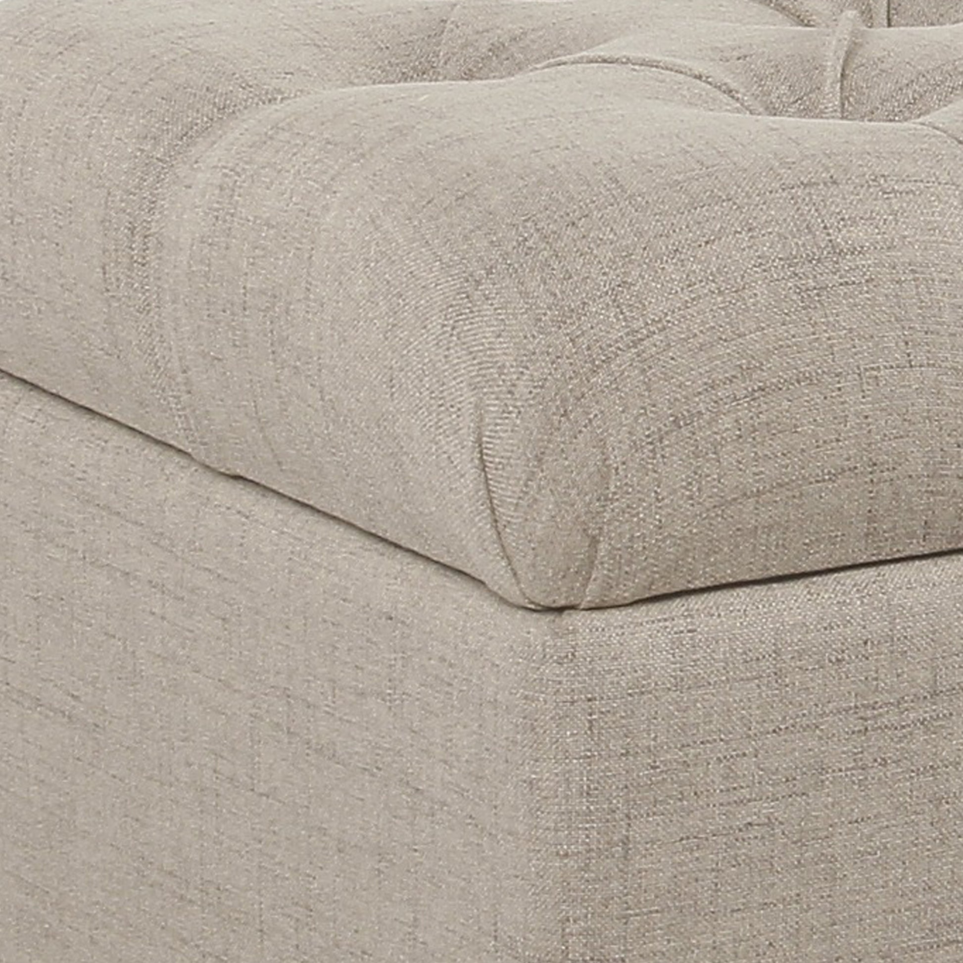 Fabric Upholstered Button Tufted Wooden Bench With Hinged Storage, Beige And Brown By Benzara | Benches |  Modishstore  - 2