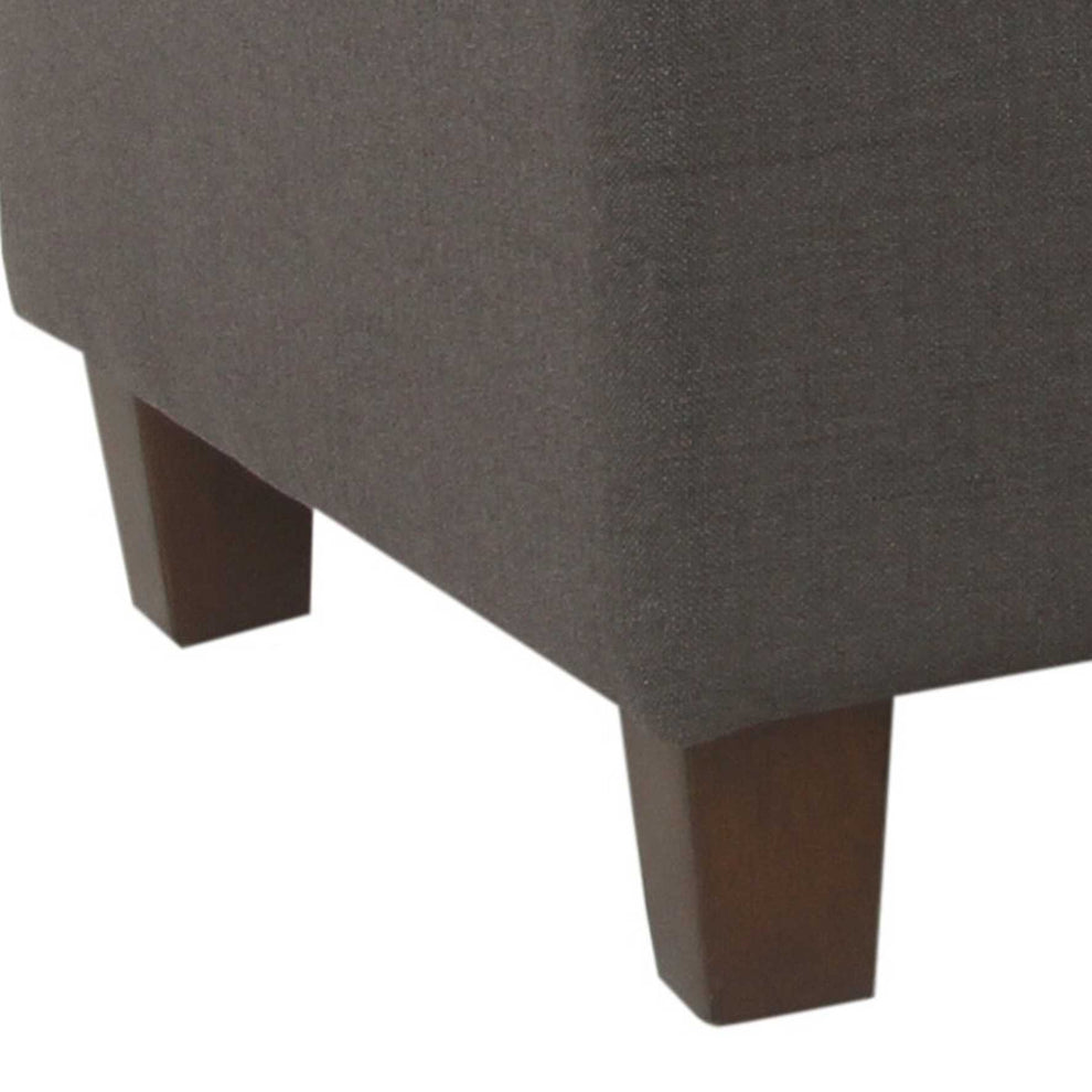 Fabric Upholstered Button Tufted Wooden Bench With Hinged Storage, Dark Gray And Brown By Benzara | Benches |  Modishstore  - 2