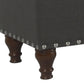 Fabric Upholstered Wooden Storage Bench With Nail Head Trim, Large, Dark Gray And Brown By Benzara | Benches |  Modishstore  - 3