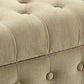 Velvet Upholstered Button Tufted Wooden Bench Settee With Hinged Storage, Beige And Brown By Benzara | Benches |  Modishstore  - 4