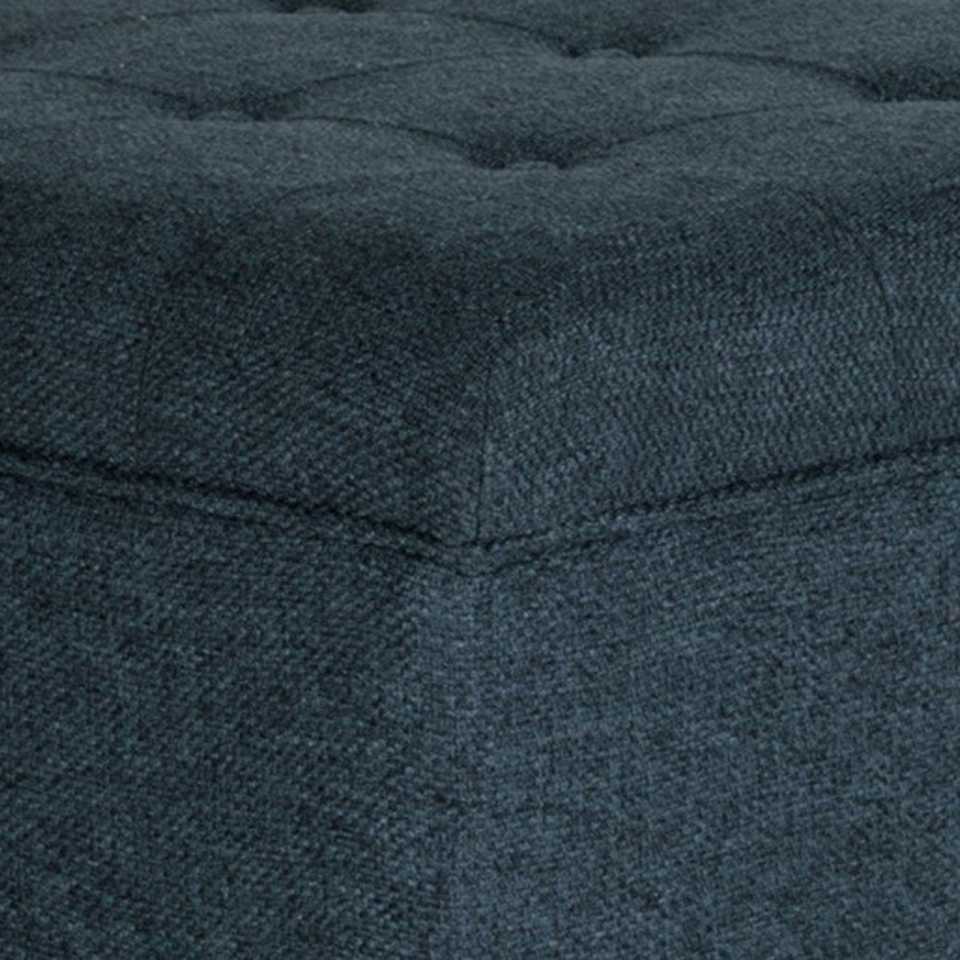 Textured Fabric Upholstered Wooden Ottoman With Button Tufted Top, Blue And Brown By Benzara | Ottomans |  Modishstore  - 3