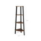 Four Tier Ladder Style Wooden Corner Shelf With Iron Framework, Brown And Black By Benzara | Shelves & Shelving Units |  Modishstore  - 3