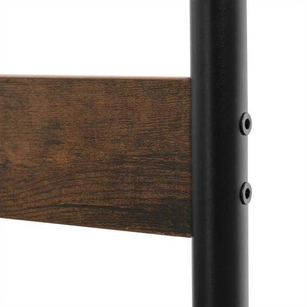 Metal And Wood Coat Rack With Nine Hooks And Storage Shelves, Brown And Black By Benzara | Coat Racks |  Modishstore  - 4