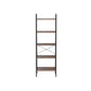 Five Tiered Rustic Wooden Ladder Shelf With Iron Framework, Brown And Black By Benzara | Shelves & Shelving Units |  Modishstore  - 4