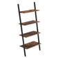 Rustic Ladder Style Iron Bookcase With Four Wooden Shelves, Brown And Black By Benzara | Bookcases |  Modishstore  - 6