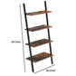 Rustic Ladder Style Iron Bookcase With Four Wooden Shelves, Brown And Black By Benzara | Bookcases |  Modishstore  - 2