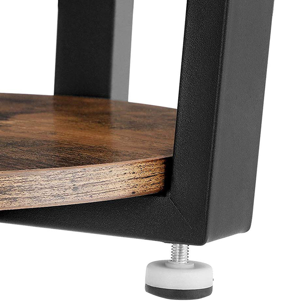 Stylish Iron And Wood End Table With Open Bottom Storage Shelf, Brown And Black By Benzara | Side Tables |  Modishstore  - 3