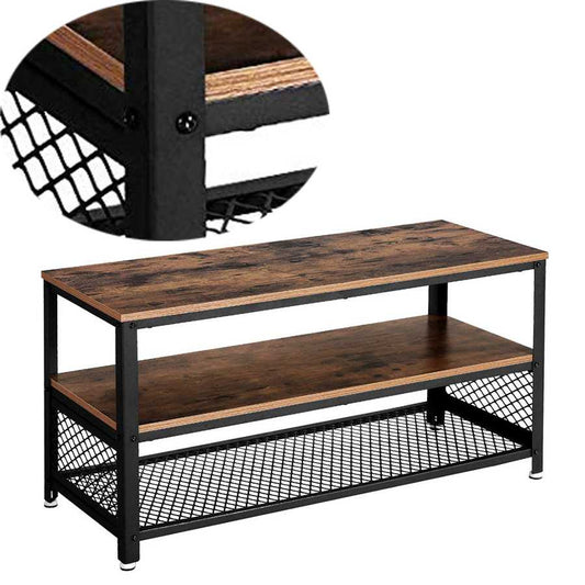 Wooden Tv Stand With Two Open Spacious Shelves, Brown And Black By Benzara | Cabinets |  Modishstore 