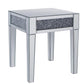 Wood And Mirror End Table With Faux Crystals Inlay, Clear By Benzara | Side Tables |  Modishstore 