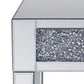 Wood And Mirror End Table With Faux Crystals Inlay, Clear By Benzara | Side Tables |  Modishstore  - 4