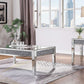 Wood And Mirror End Table With Faux Crystals Inlay, Clear By Benzara | Side Tables |  Modishstore  - 2