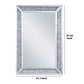 Rectangular Faux Crystal Inlaid Mirrored Walldecor With Wooden Backing, Clear By Benzara | Mirrors |  Modishstore  - 5