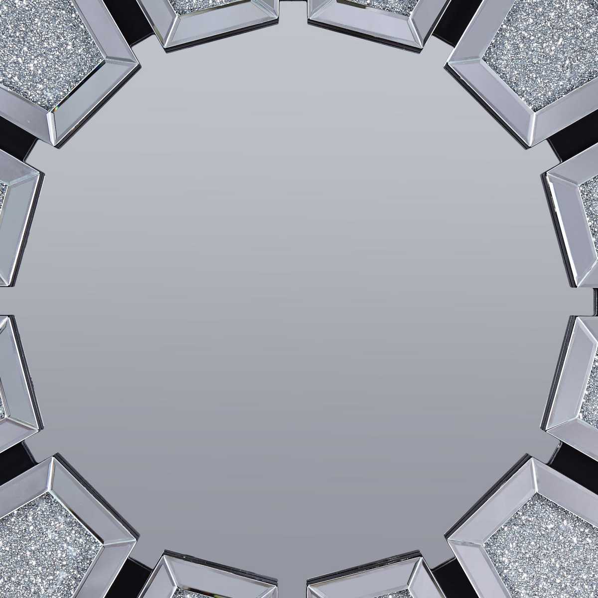 Wooden Backing Walldecor With Tapered Mirrored Panel Borders, Clear And Black By Benzara | Mirrors |  Modishstore  - 4