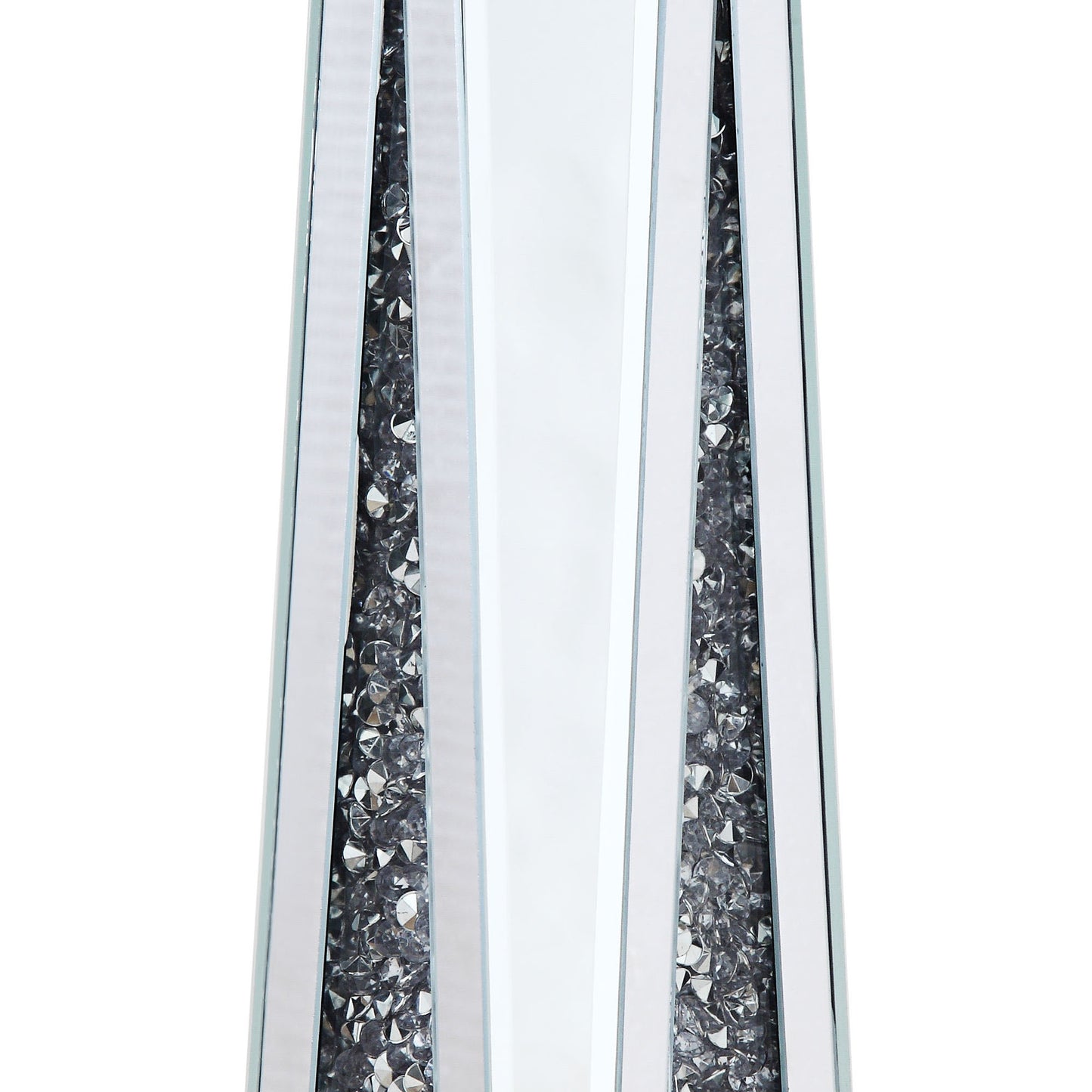 Wood And Glass Candle Holder With Faux Crystal Inserts, Clear, Set Of Two, Large By Benzara | Candle Holders |  Modishstore  - 5