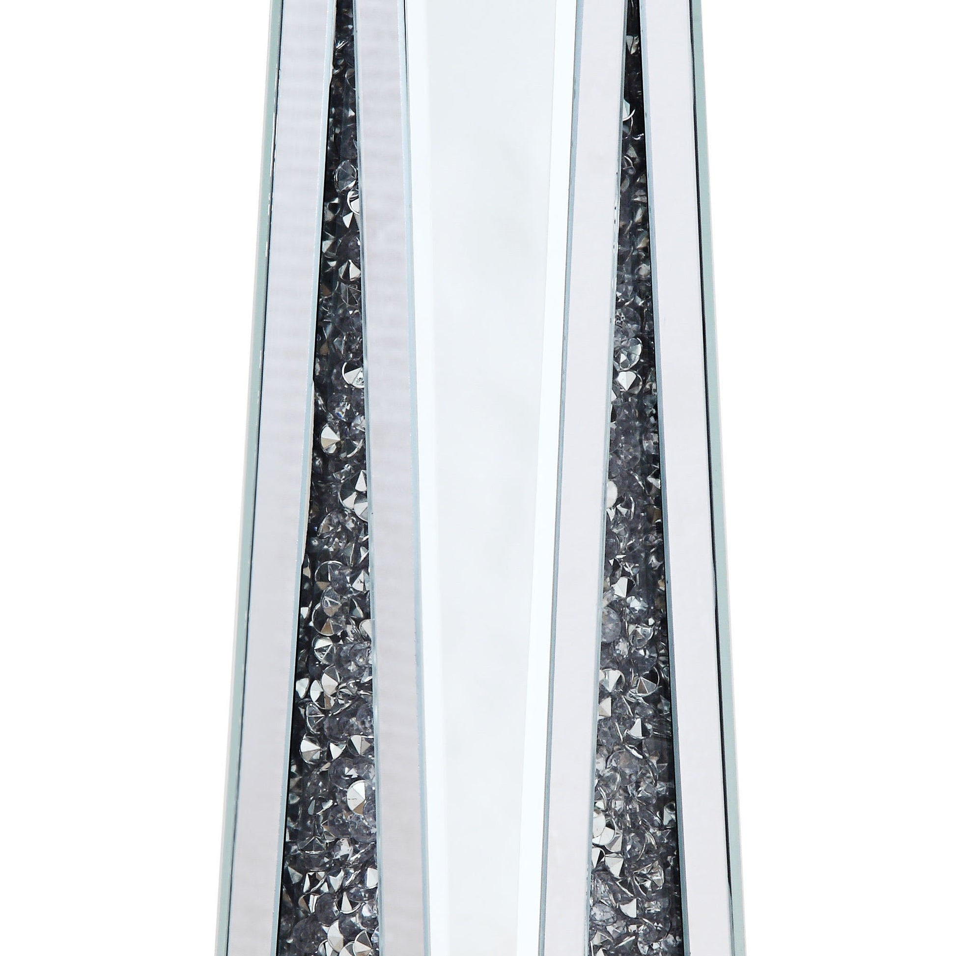 Wood And Glass Candle Holder With Faux Crystal Inserts, Clear, Set Of Two, Large By Benzara | Candle Holders |  Modishstore  - 5