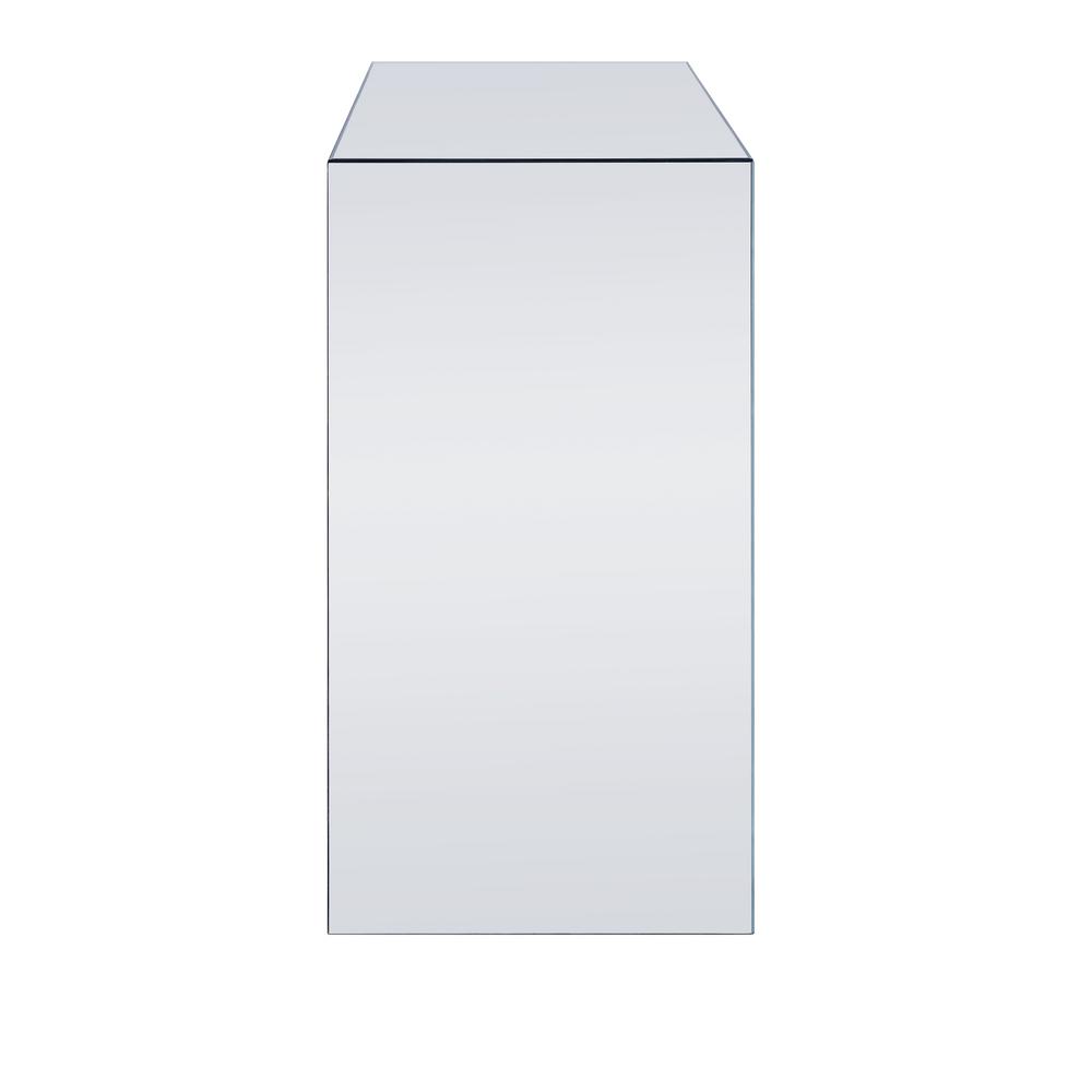 Wood And Mirror Cabinet With Three Drawers, Clear By Benzara | Cabinets |  Modishstore  - 5