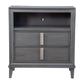 Transitional Style Wooden Media Chest With Two Drawers And One Open Shelf, Gray By Benzara | Cabinets | Modishstore - 2