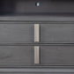 Transitional Style Wooden Media Chest With Two Drawers And One Open Shelf, Gray By Benzara | Cabinets | Modishstore - 4