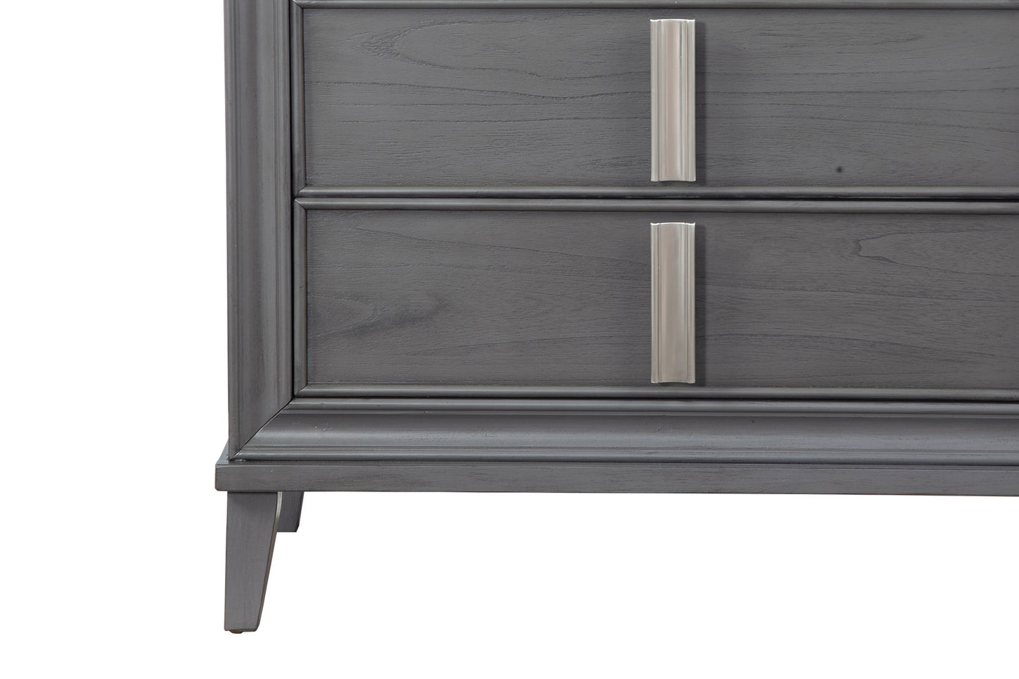 Transitional Style Wooden Media Chest With Two Drawers And One Open Shelf, Gray By Benzara | Cabinets | Modishstore - 5