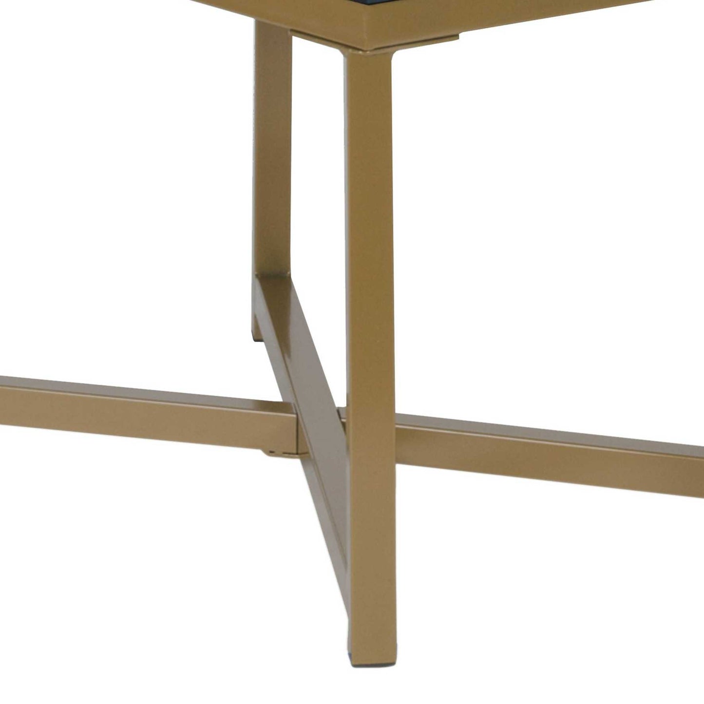 Metal Framed Bench With Button Tufted Velvet Upholstered Seat, Dark Blue And Gold By Benzara | Benches |  Modishstore  - 4