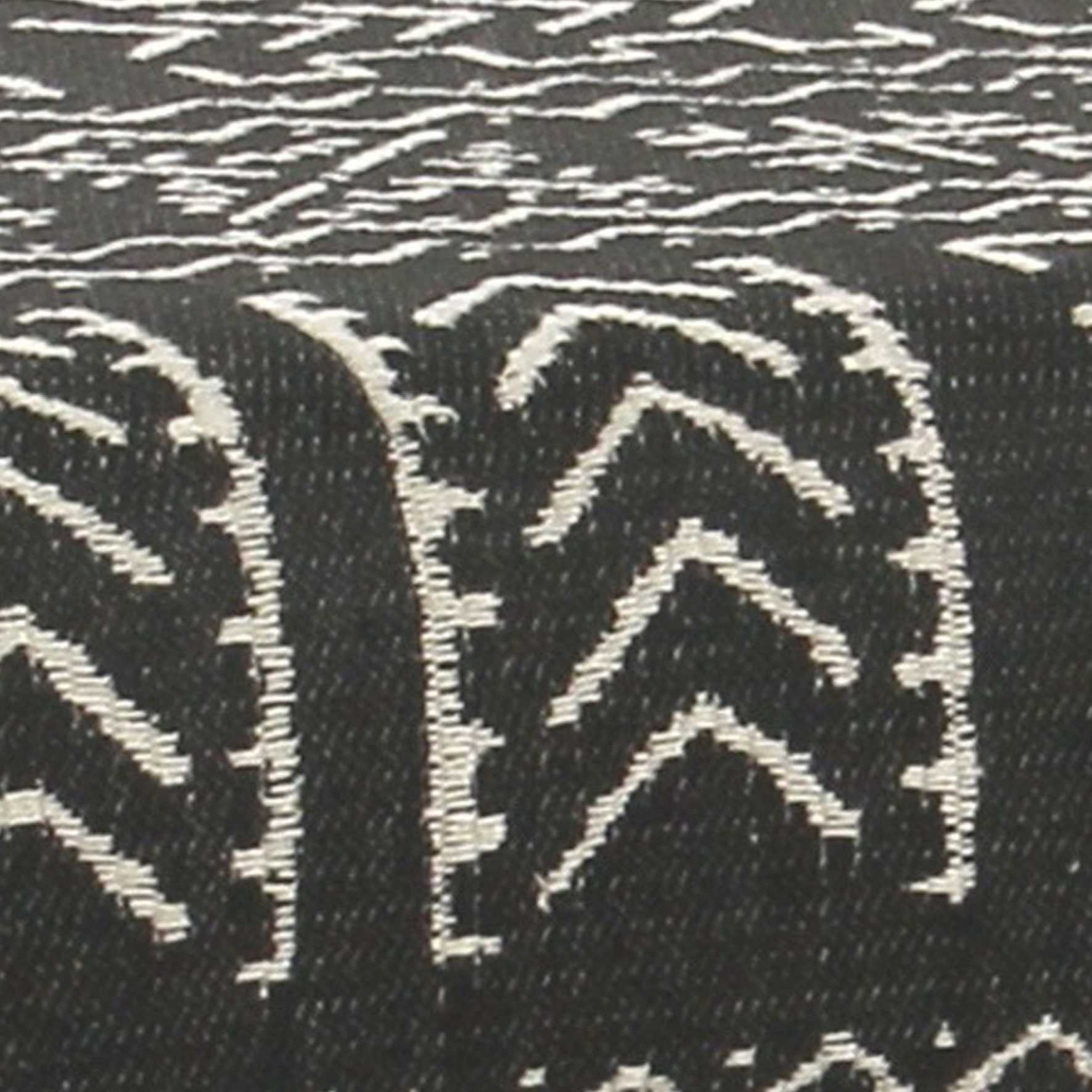 Tribal Pattern Fabric Upholstered Ottoman With X Shape Metal Legs, Black And Cream By Benzara | Ottomans |  Modishstore  - 3