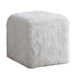 Faux Fur Upholstered Wooden Ottoman In Cube Shape, White By Benzara | Ottomans |  Modishstore 