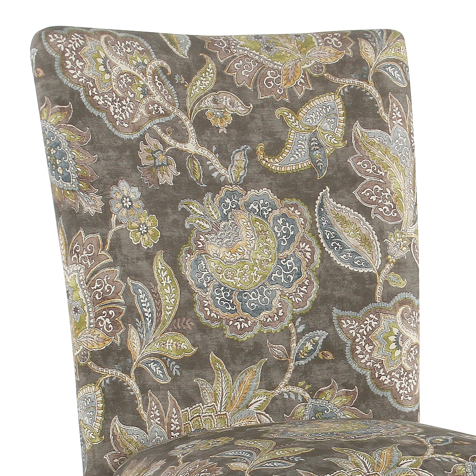 Floral Print Fabric Upholstered Parsons Chair With Wooden Legs, Multicolor, Set Of Two By Benzara | Dining Chairs | Modishstore - 2