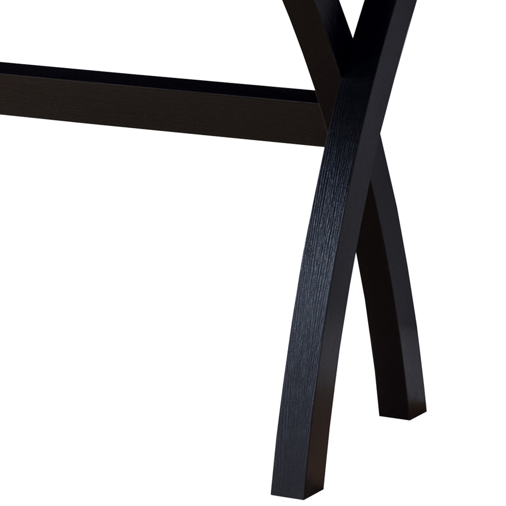 Multifunctional Wooden Desk With Electric Outlet And Trestle Base, Black By Benzara | Desks |  Modishstore  - 4
