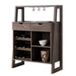 Stylish Wooden Wine Cabinet With Sled Legs And Spacious Storage, Brown By Benzara | Cabinets |  Modishstore  - 2