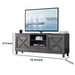Transitional Wooden Tv Stand With Two Side Door Cabinets And Spacious Storage, Gray By Benzara | Cabinets | Modishstore - 6