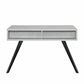 Faux Concrete Desk With Two Drawers And Flared Legs, Black And Gray By Benzara | Desks |  Modishstore  - 4