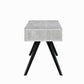 Faux Concrete Desk With Two Drawers And Flared Legs, Black And Gray By Benzara | Desks |  Modishstore  - 3