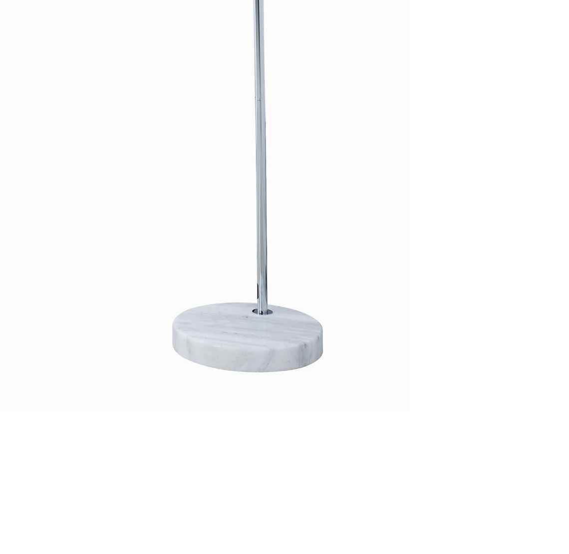 Crystal Accented Tiered Metal Floor Lamp With Marble Base, Silver And White By Benzara | Floor Lamps |  Modishstore  - 3