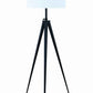 Height Adjustable Metal Tripod Floor Lamp With Fabric Shade, White And Black By Benzara | Floor Lamps |  Modishstore 