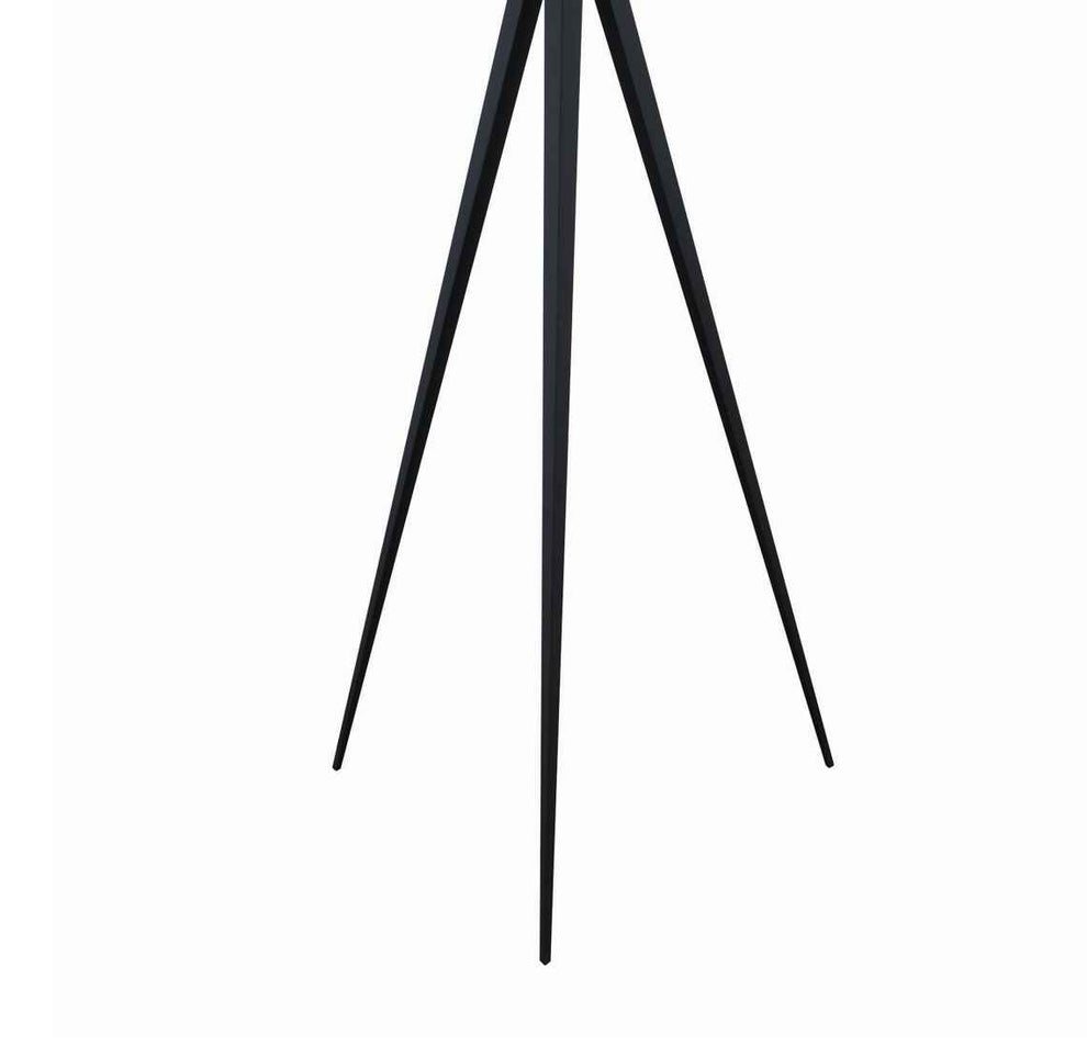 Height Adjustable Metal Tripod Floor Lamp With Fabric Shade, White And Black By Benzara | Floor Lamps |  Modishstore  - 3