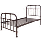 Metal Twin Bed With Pipe Design Structure, Antique Bronze By Benzara | Bedroom Sets |  Modishstore 