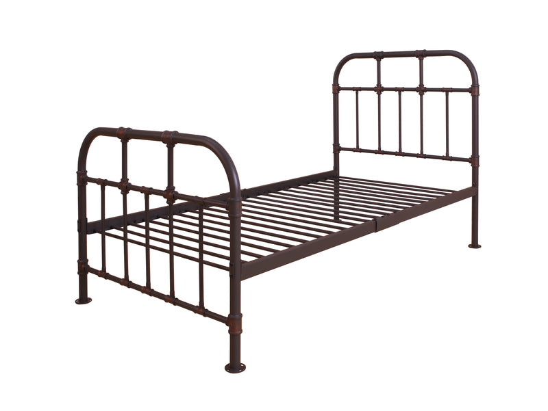 Metal Twin Bed With Pipe Design Structure, Antique Bronze By Benzara | Bedroom Sets |  Modishstore 