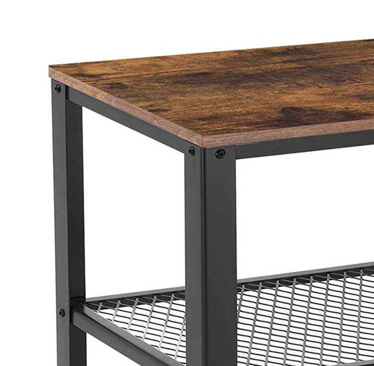 3 Tier Wooden Serving Cart With 2 Mesh Design Shelves, Black And Brown By Benzara | Bar Carts |  Modishstore  - 2