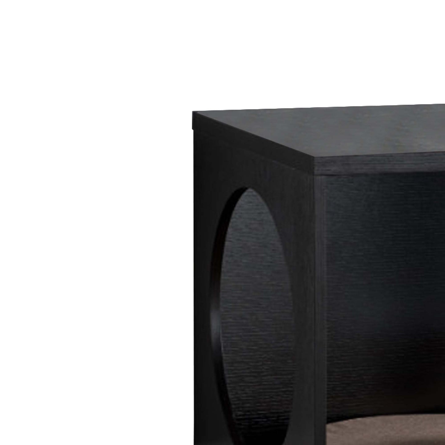 Wooden Pet End Table With Flat Base And Cutout Design On Sides, Black By Benzara | Side Tables |  Modishstore  - 2