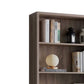 Wooden Book Cabinet With Three Display Shelves And Two Glass Doors, Taupe Brown By Benzara | Bookcases |  Modishstore  - 3
