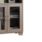 Wooden Book Cabinet With Three Display Shelves And Two Glass Doors, Taupe Brown By Benzara | Bookcases |  Modishstore  - 4